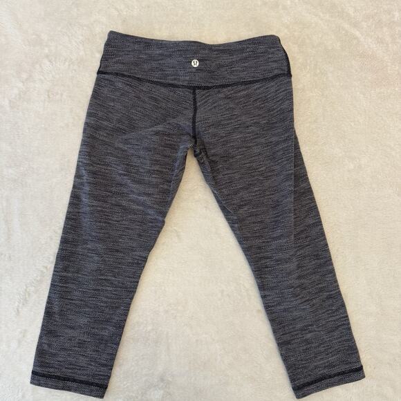 Lululemon Pants - Lululemon Size 8 Wunder Under Crop 21" High Rise Leggings Luon Jacquard Textured